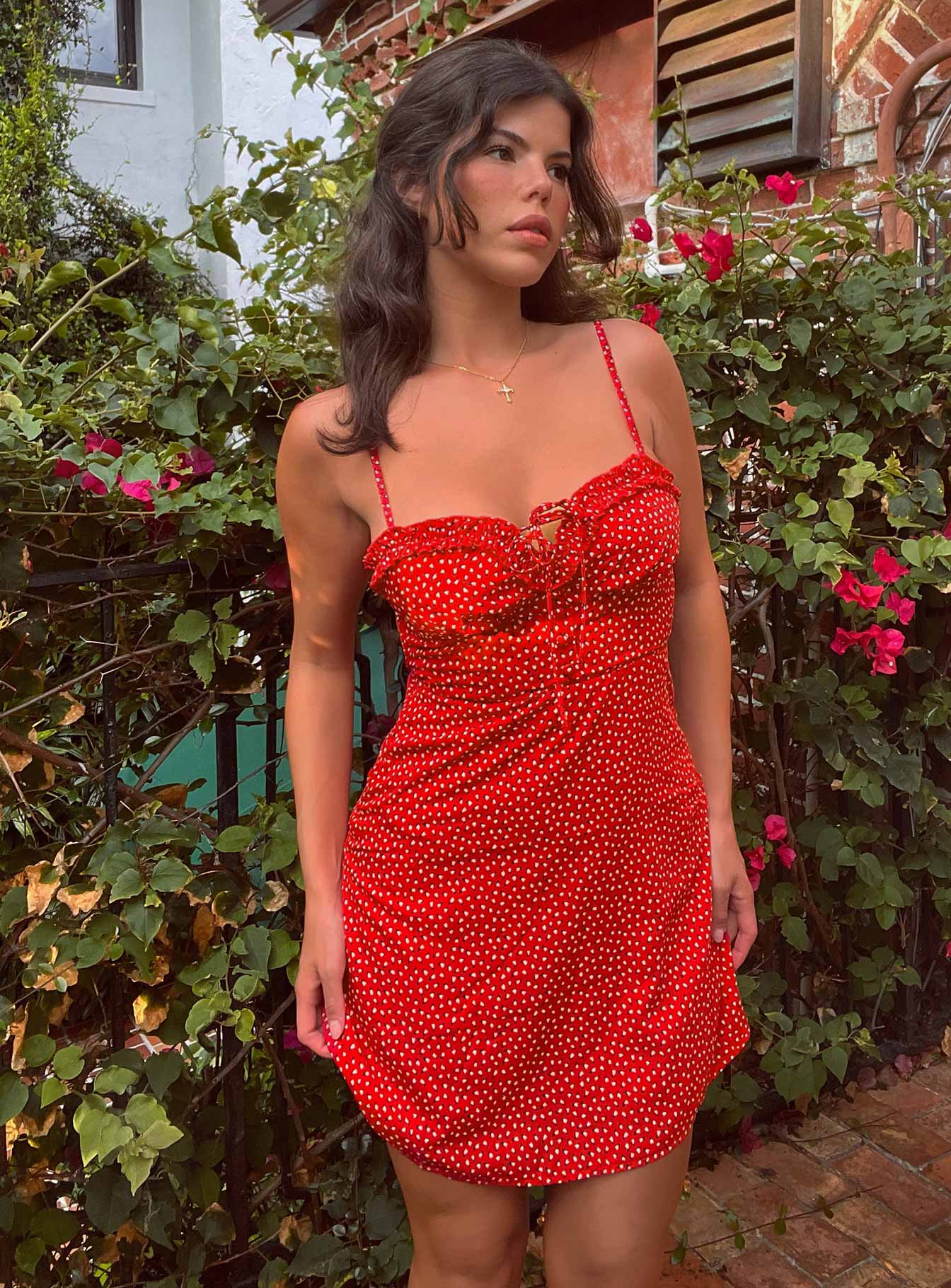 red summer dress